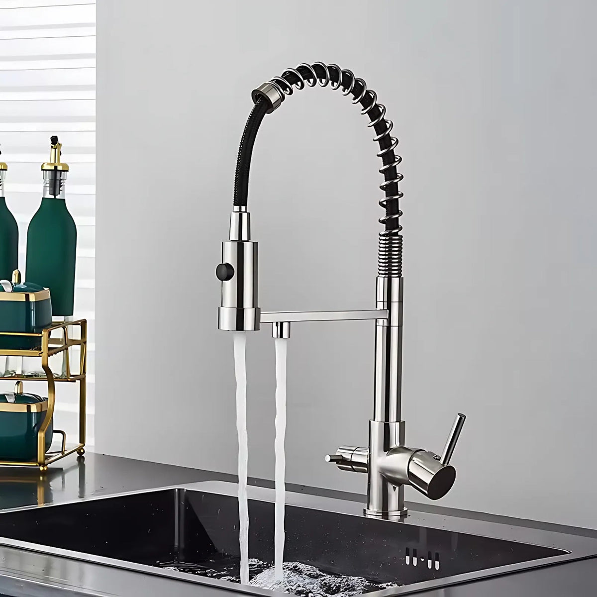Padova 3-Way Kitchen Faucet Solid Brass with Pull-Out Sprayer