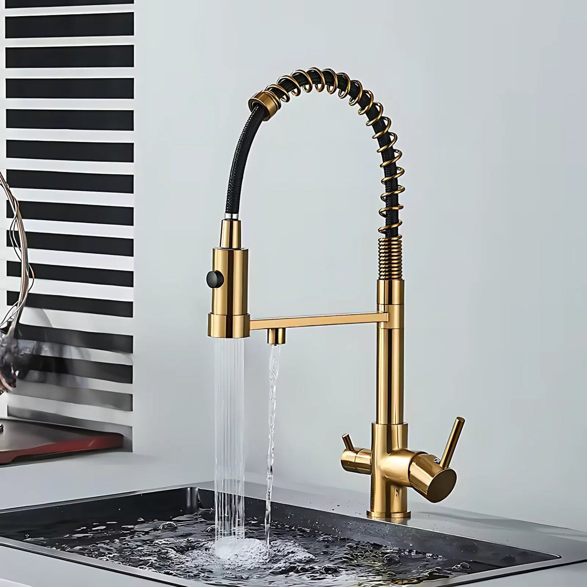 Padova 3-Way Kitchen Faucet Solid Brass with Pull-Out Sprayer