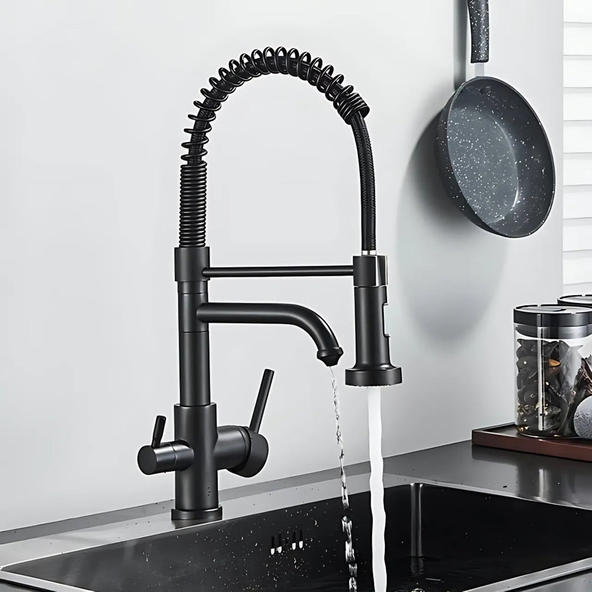 Verona 3-Way Kitchen Faucet Solid Brass with Pull-Out Sprayer