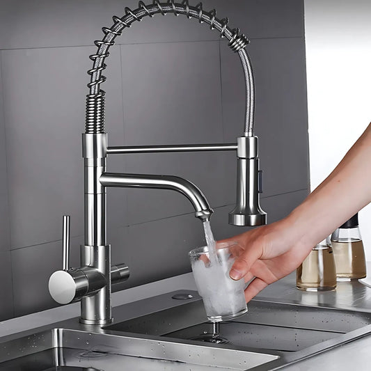 Verona 3-Way Kitchen Faucet Solid Brass with Pull-Out Sprayer
