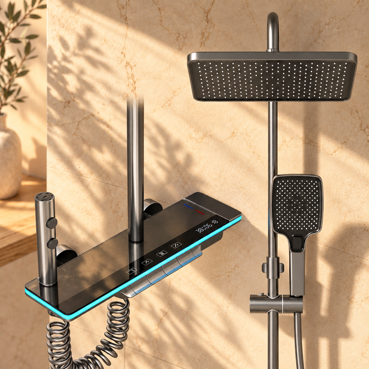 Sicilia Shower Column System Solid Brass Rainfall