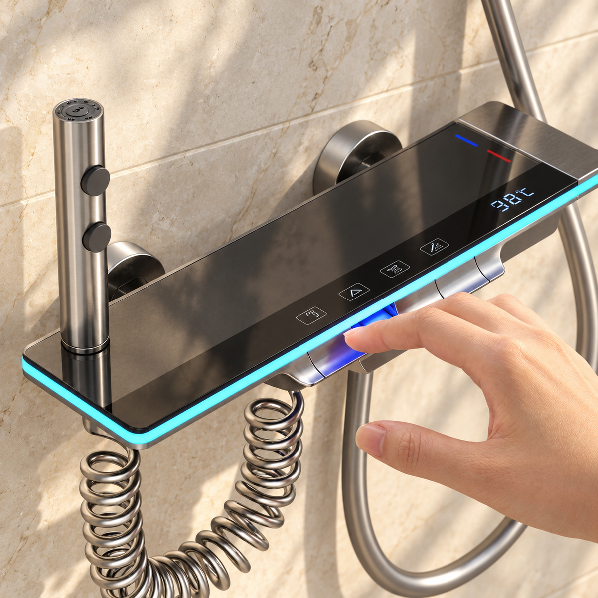 Sicilia Shower Column System Solid Brass Rainfall