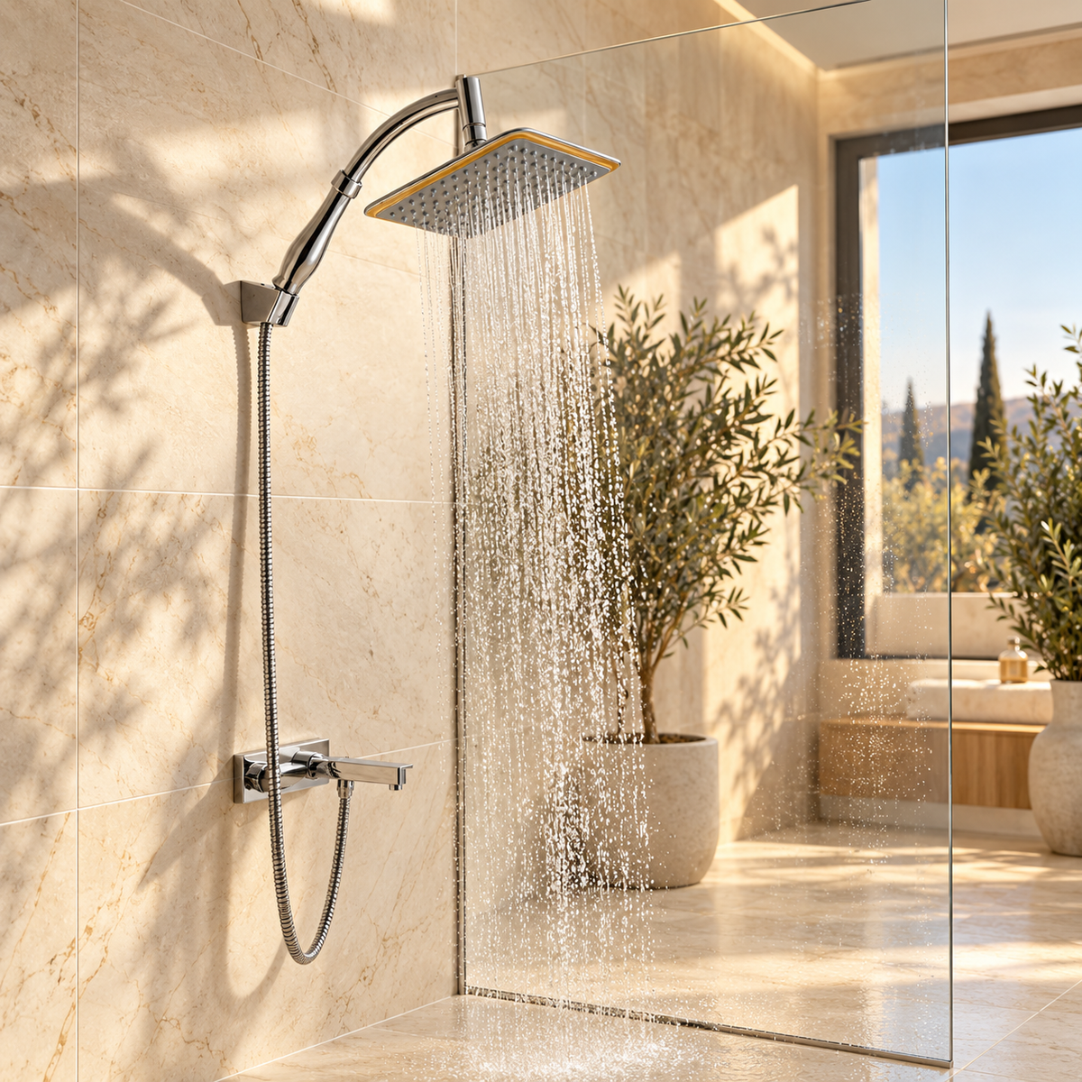 Sorrento Shower Column System Solid Brass Rainfall