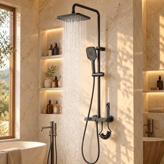Pordenone Shower Column Solid Brass Thermostatic