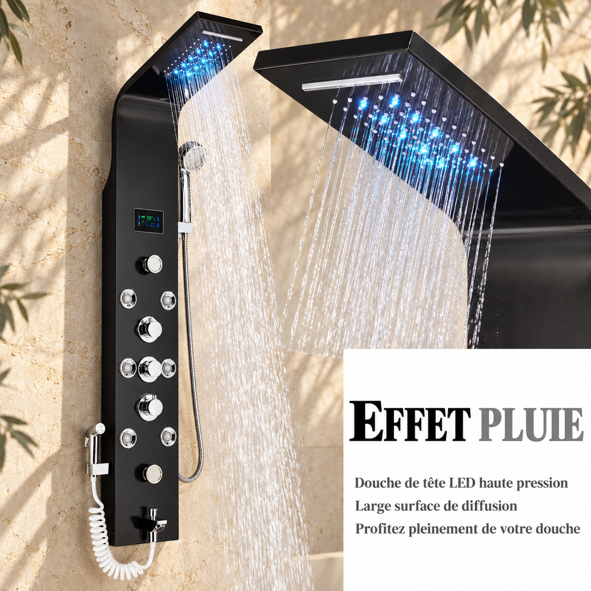 Riva Shower Column System Solid Brass Rainfall