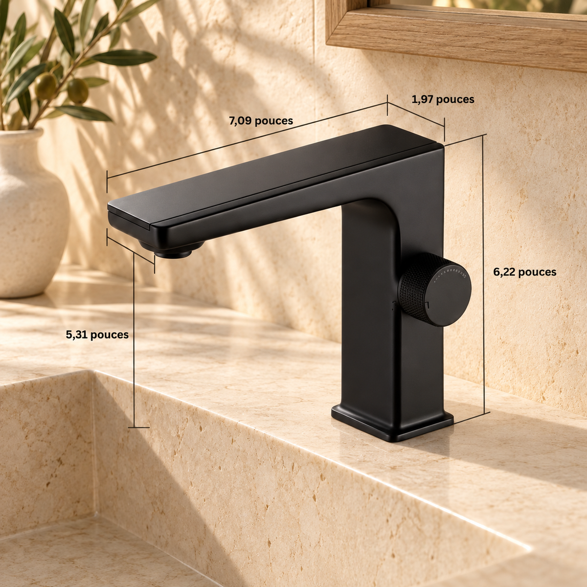 Modena Bathroom Sink Faucet with Temperature Display