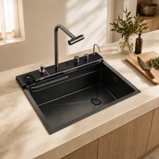 Como Kitchen Sink Solid Brass with Pull-Out Sprayer
