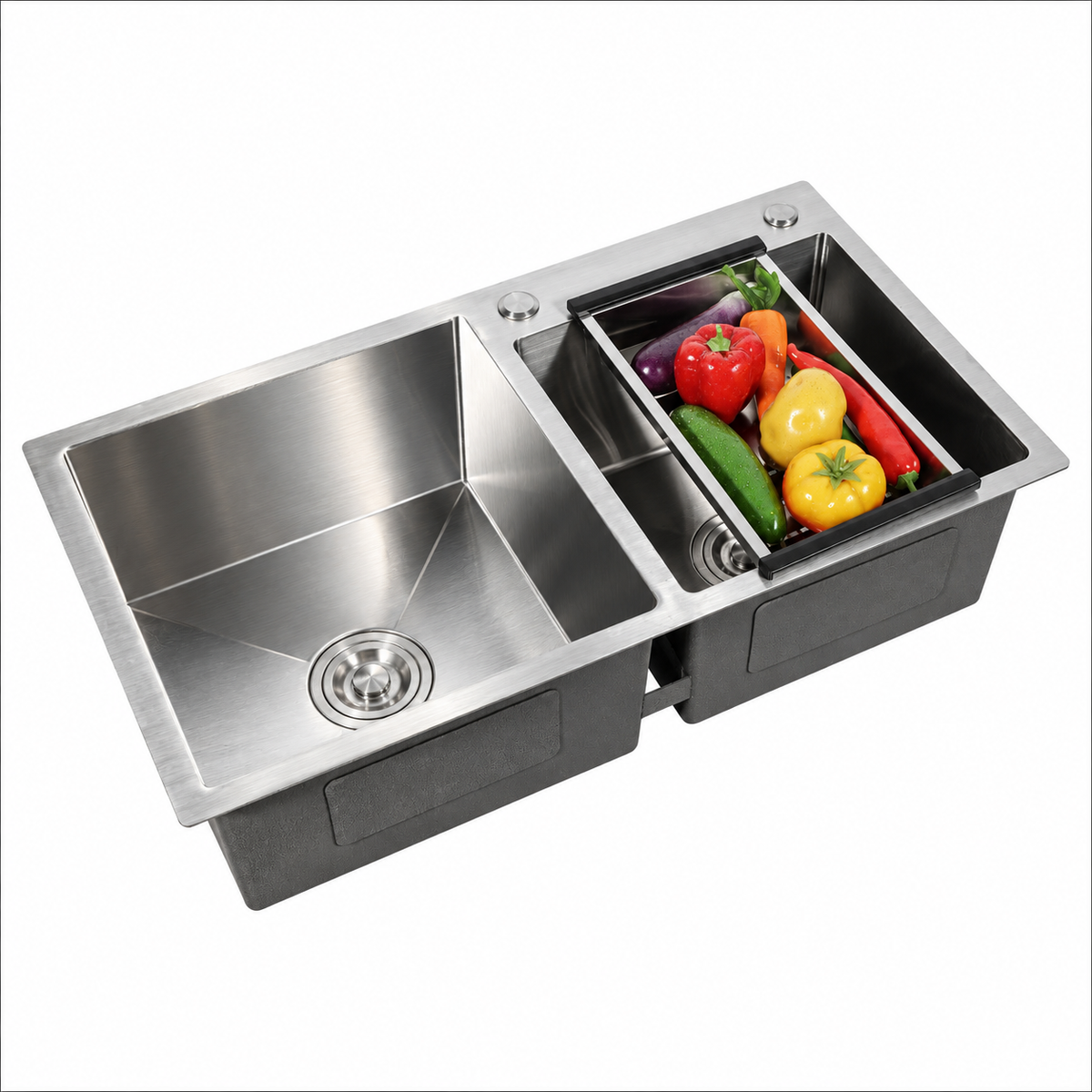 Pantelleria Double Bowl Kitchen Sink Stainless Steel Workstation