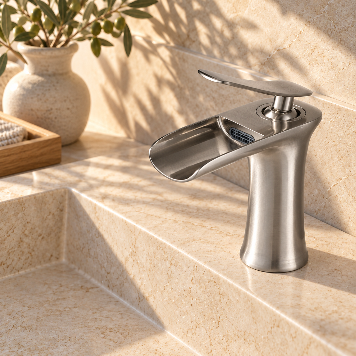 Vicenza Bathroom Sink Faucet Solid Brass Waterfall