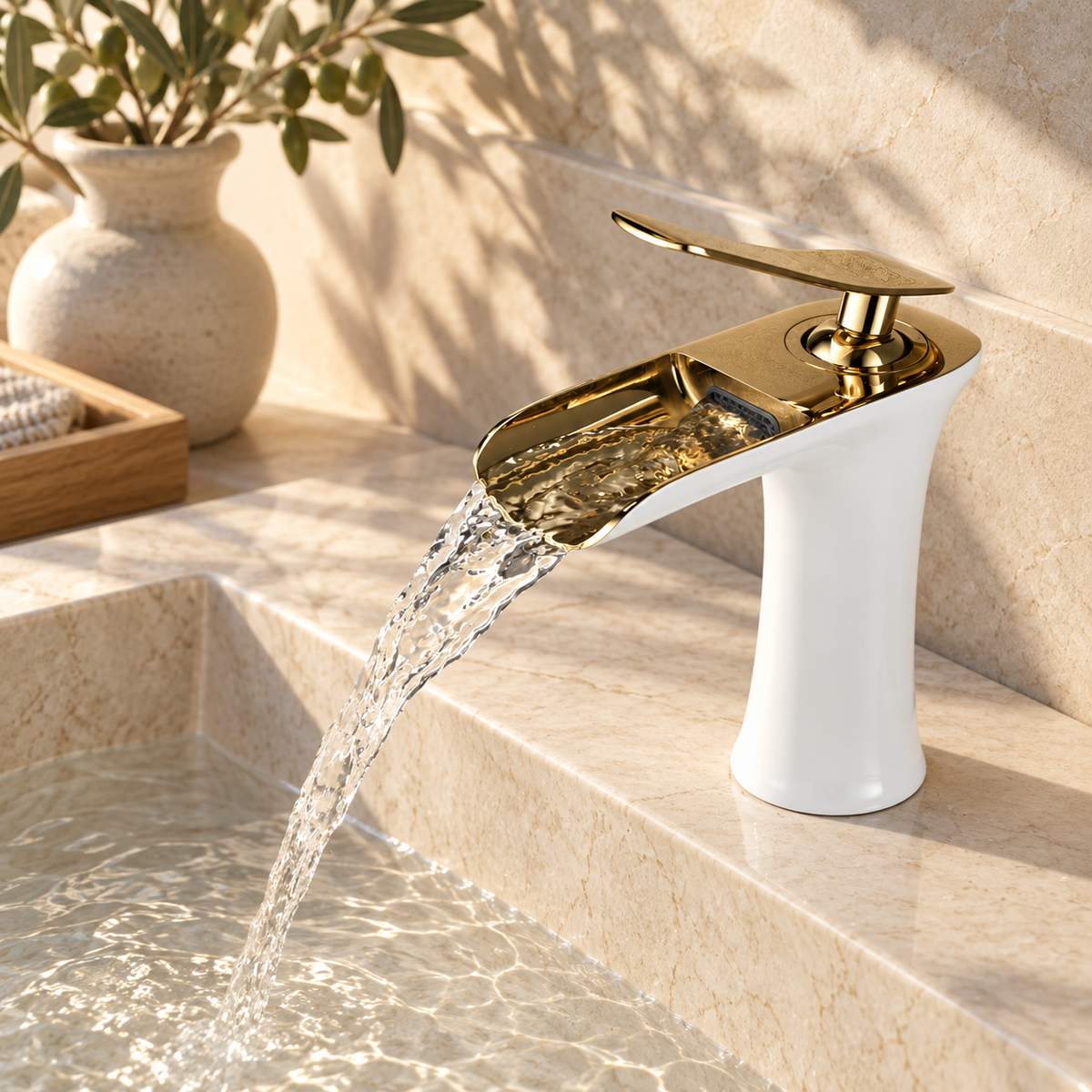 Vicenza Bathroom Sink Faucet Solid Brass Waterfall