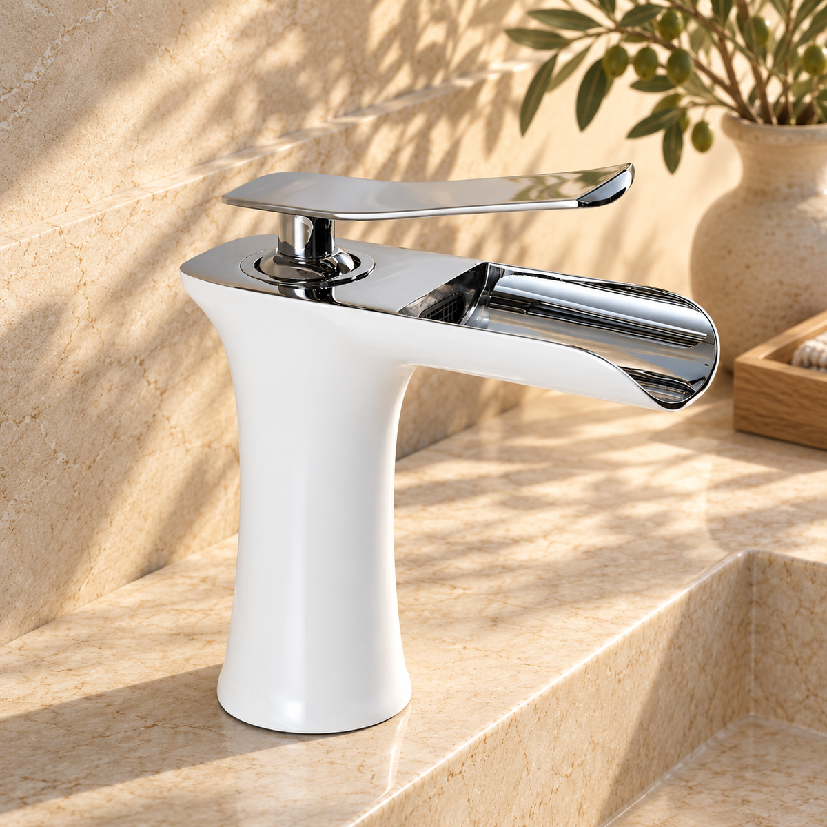 Vicenza Bathroom Sink Faucet Solid Brass Waterfall