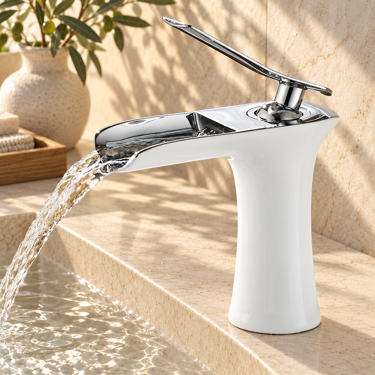 Vicenza Bathroom Sink Faucet Solid Brass Waterfall