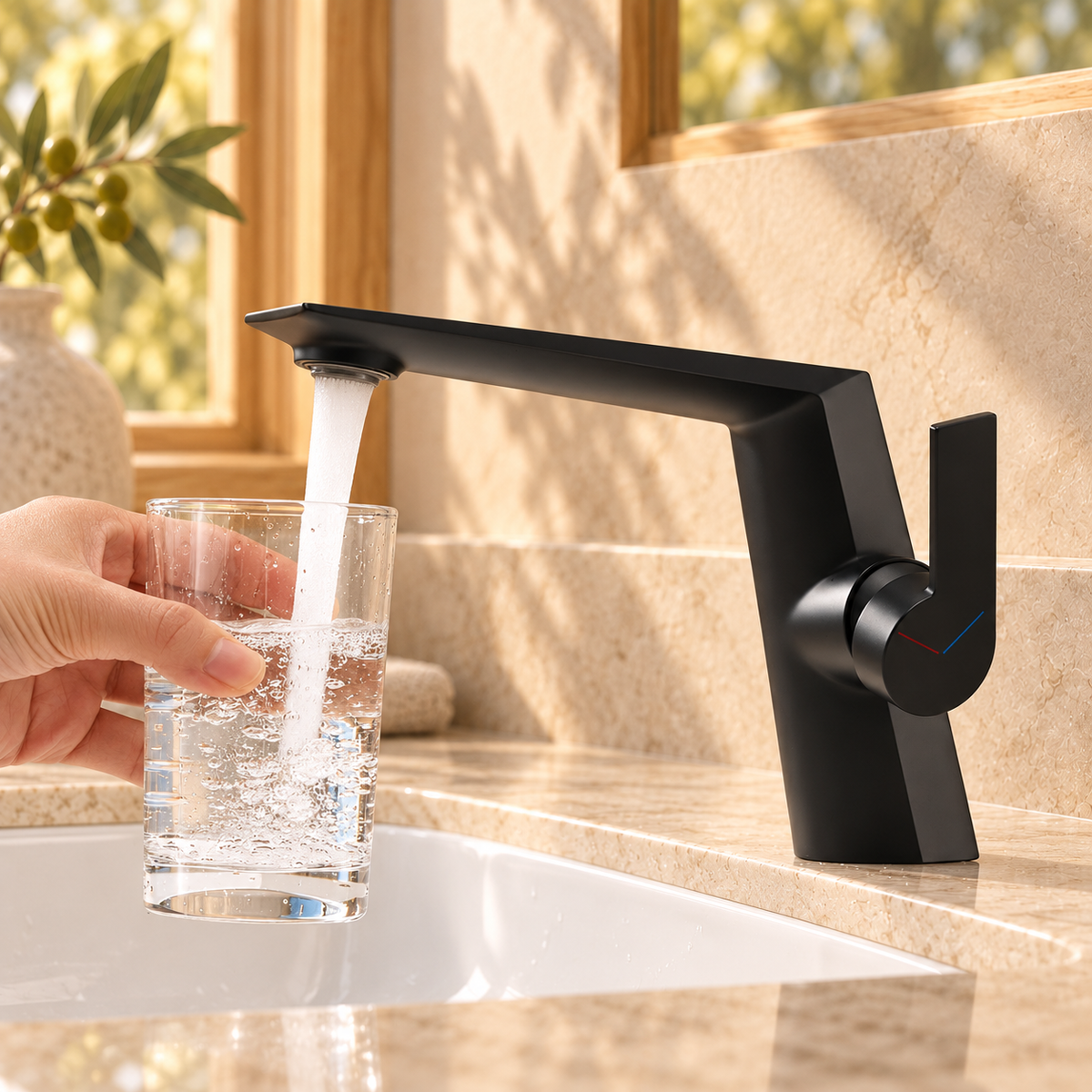 Genova Bathroom Sink Faucet Single Hole