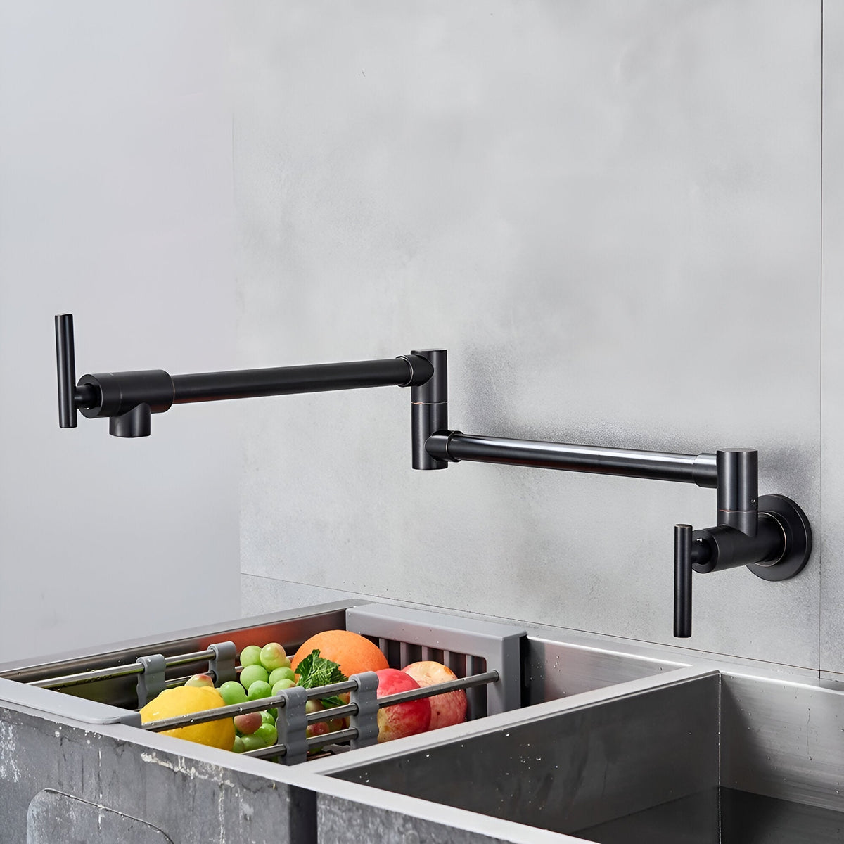 Bolzano Wall-Mounted Kitchen Faucet Solid Brass Swivel Spout