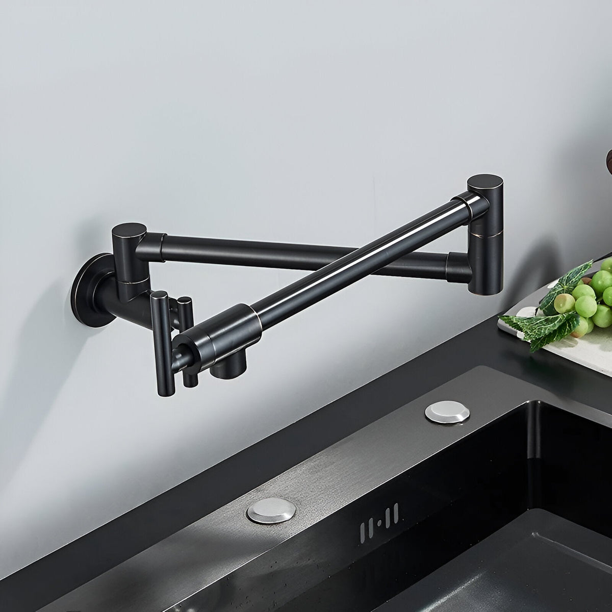 Bolzano Wall-Mounted Kitchen Faucet Solid Brass Swivel Spout