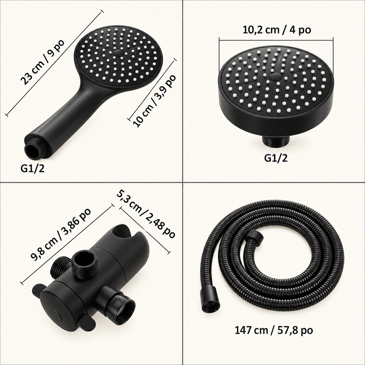 Treviso Shower Head Solid Brass Rainfall