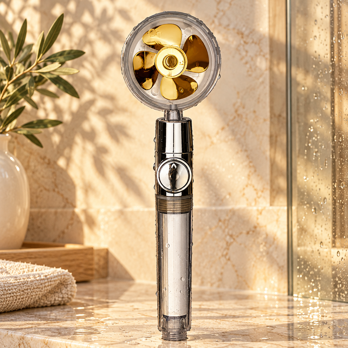 Anacapri Shower Head Solid Brass Filtered Rainfall