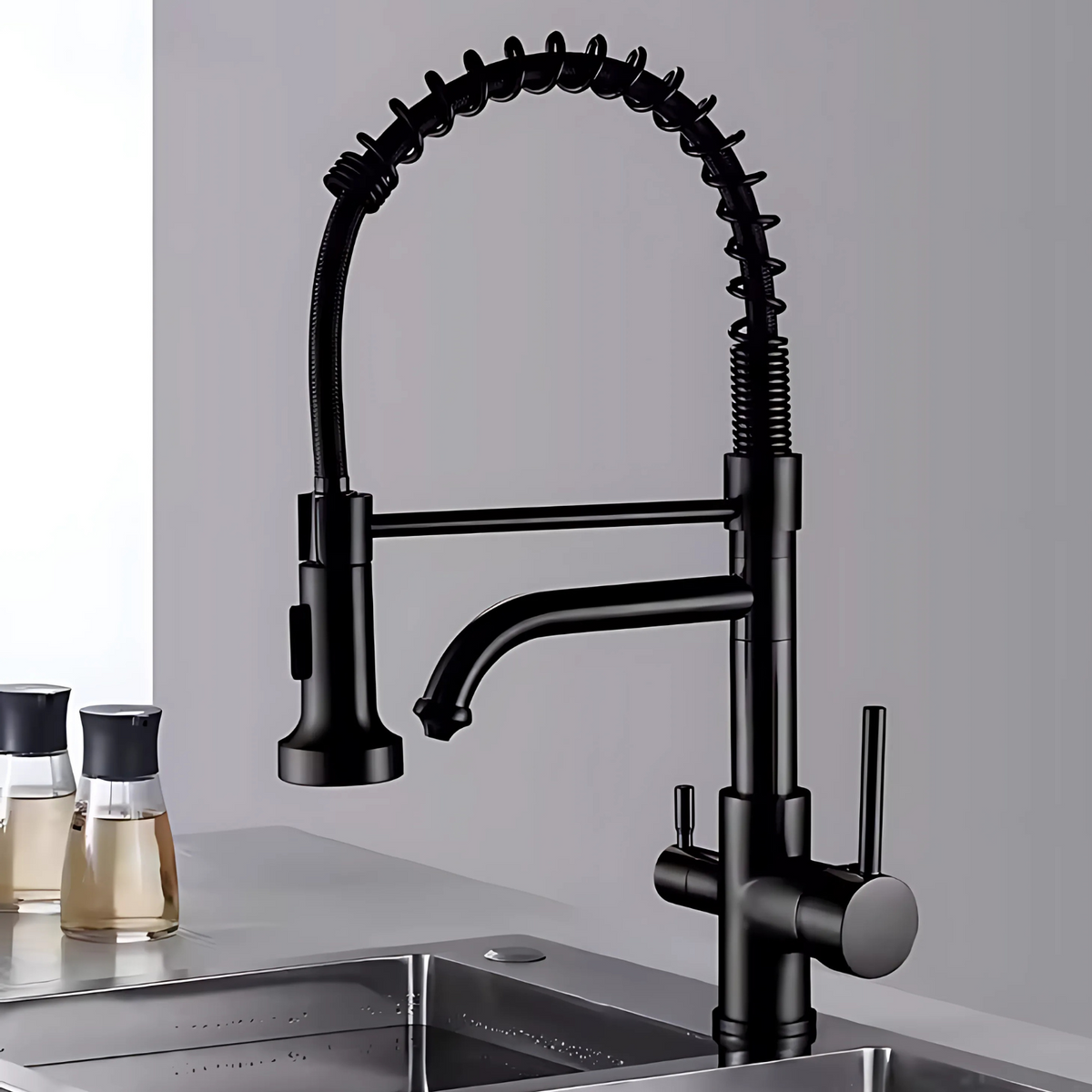 Verona 3-Way Kitchen Faucet Solid Brass with Pull-Out Sprayer
