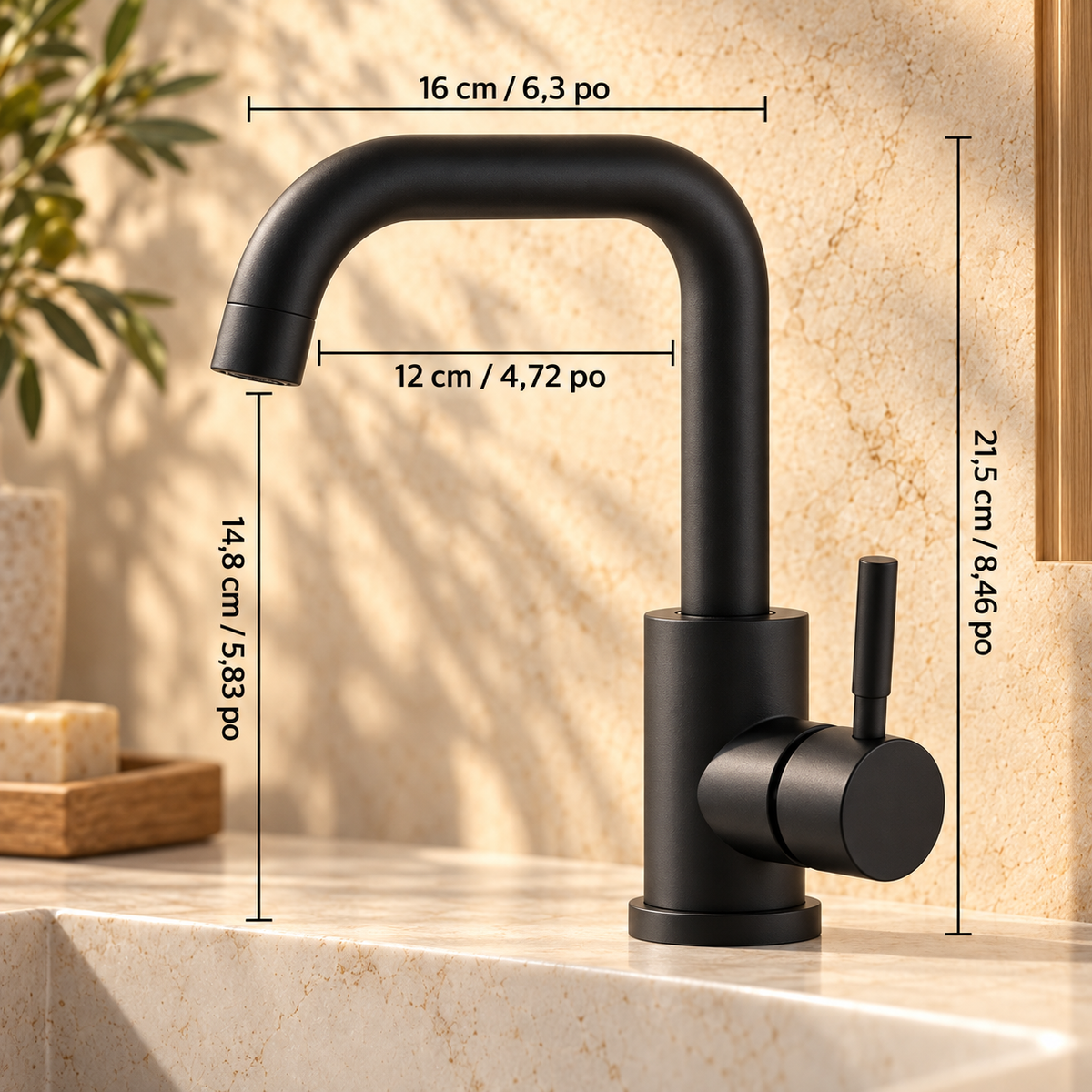 Capri Bathroom Sink Faucet Stainless Steel 360° Swivel