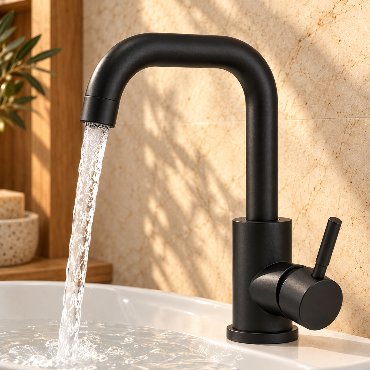 Capri Bathroom Sink Faucet Stainless Steel 360° Swivel