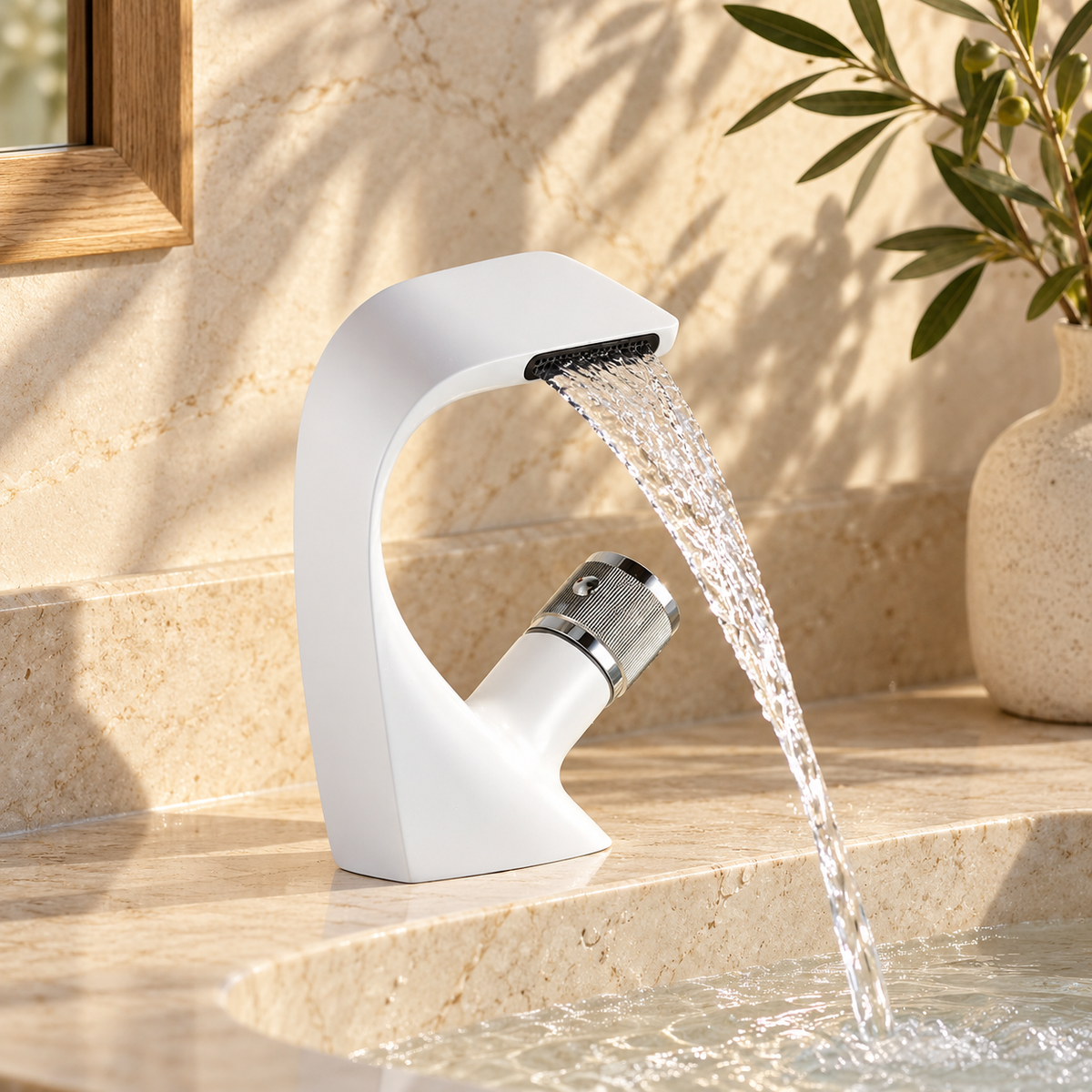 Perla Waterfall Bathroom Sink Faucet Single Lever Mixer