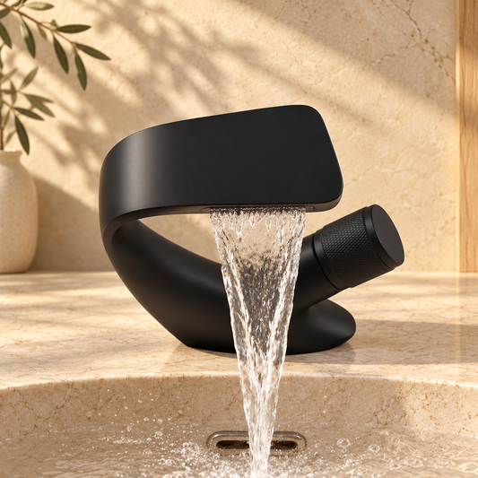 Perla Waterfall Bathroom Sink Faucet Single Lever Mixer