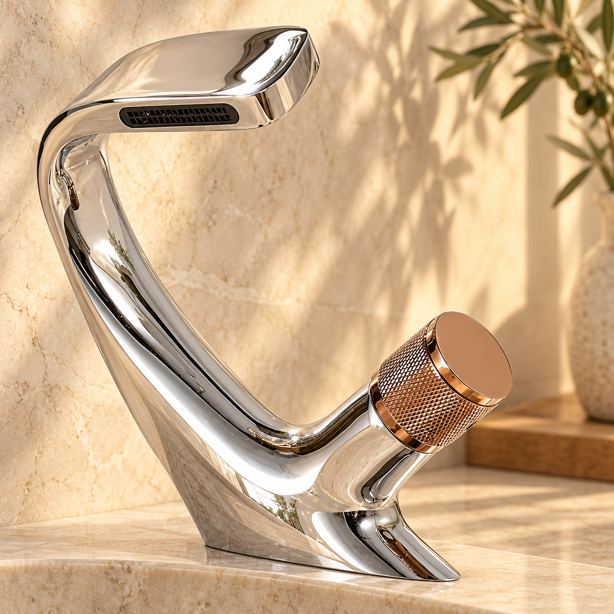 Perla Waterfall Bathroom Sink Faucet Single Lever Mixer