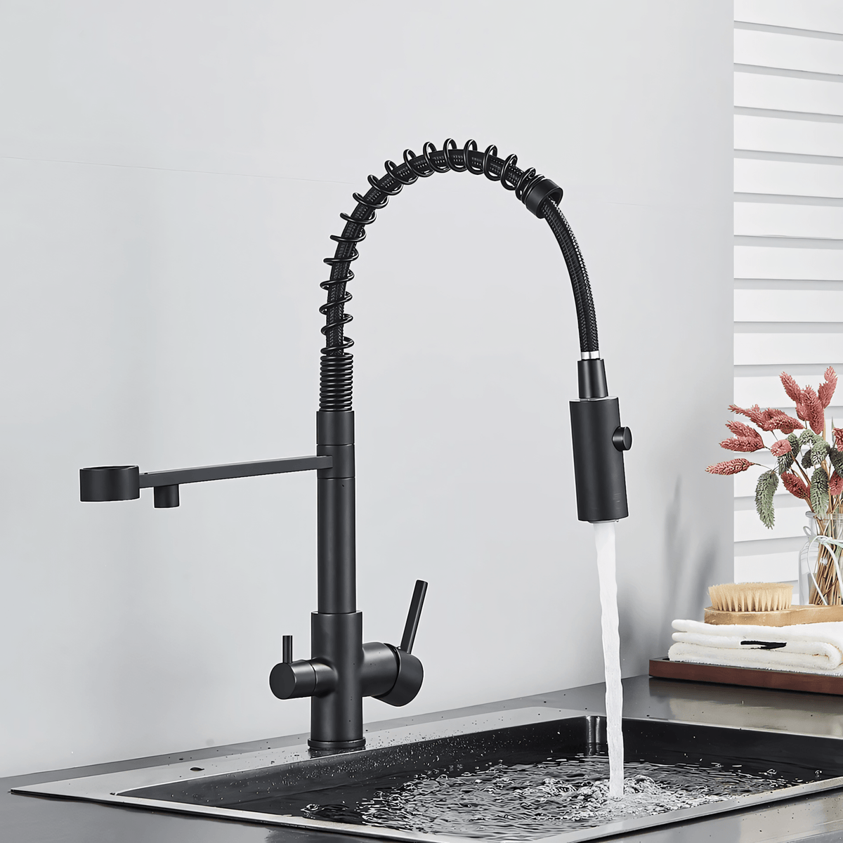 Padova 3-Way Kitchen Faucet Solid Brass with Pull-Out Sprayer