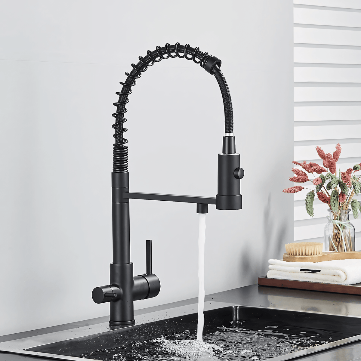 Padova 3-Way Kitchen Faucet Solid Brass with Pull-Out Sprayer