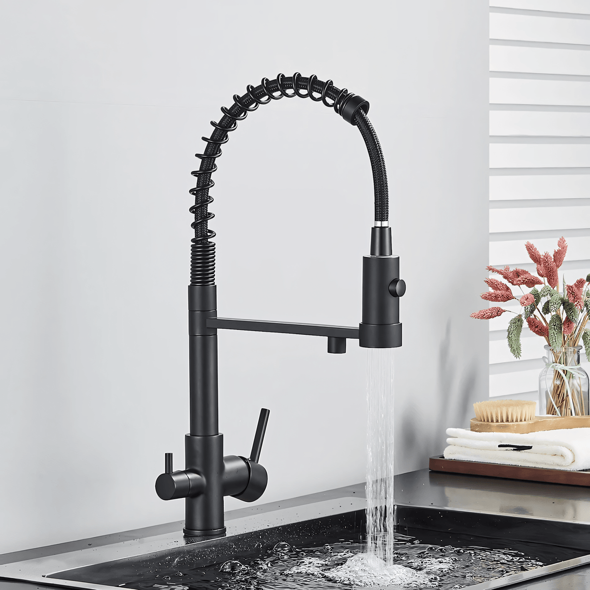 Padova 3-Way Kitchen Faucet Solid Brass with Pull-Out Sprayer
