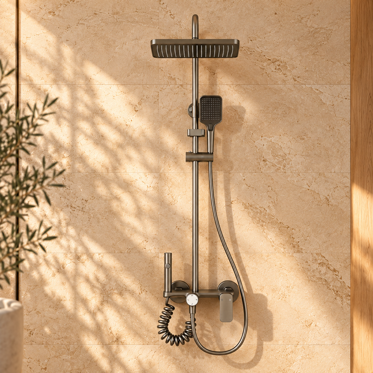 Taormina Shower Column System Chrome Rainfall