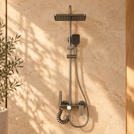 Taormina Shower Column System Chrome Rainfall