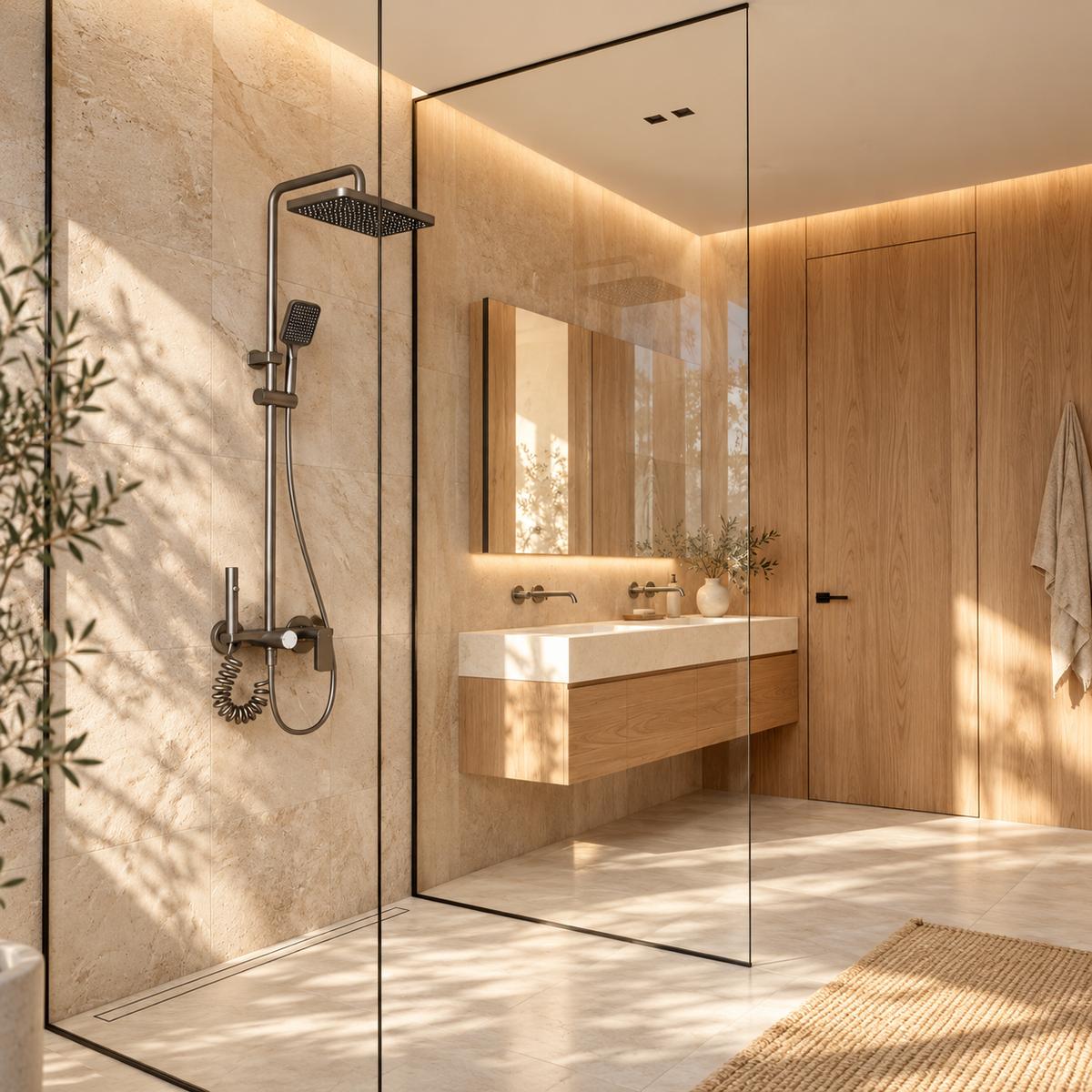 Taormina Shower Column System Chrome Rainfall