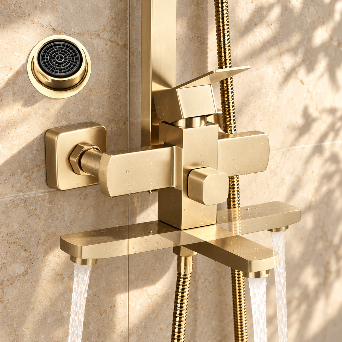 Orvieto Shower Column System Solid Brass Rainfall