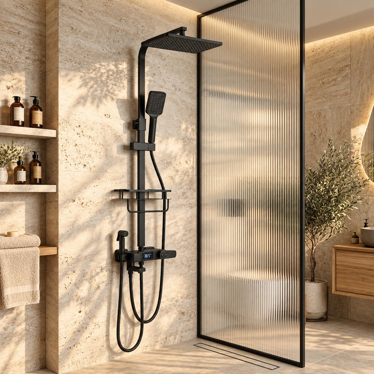 Conegliano Shower Column System Solid Brass Rainfall