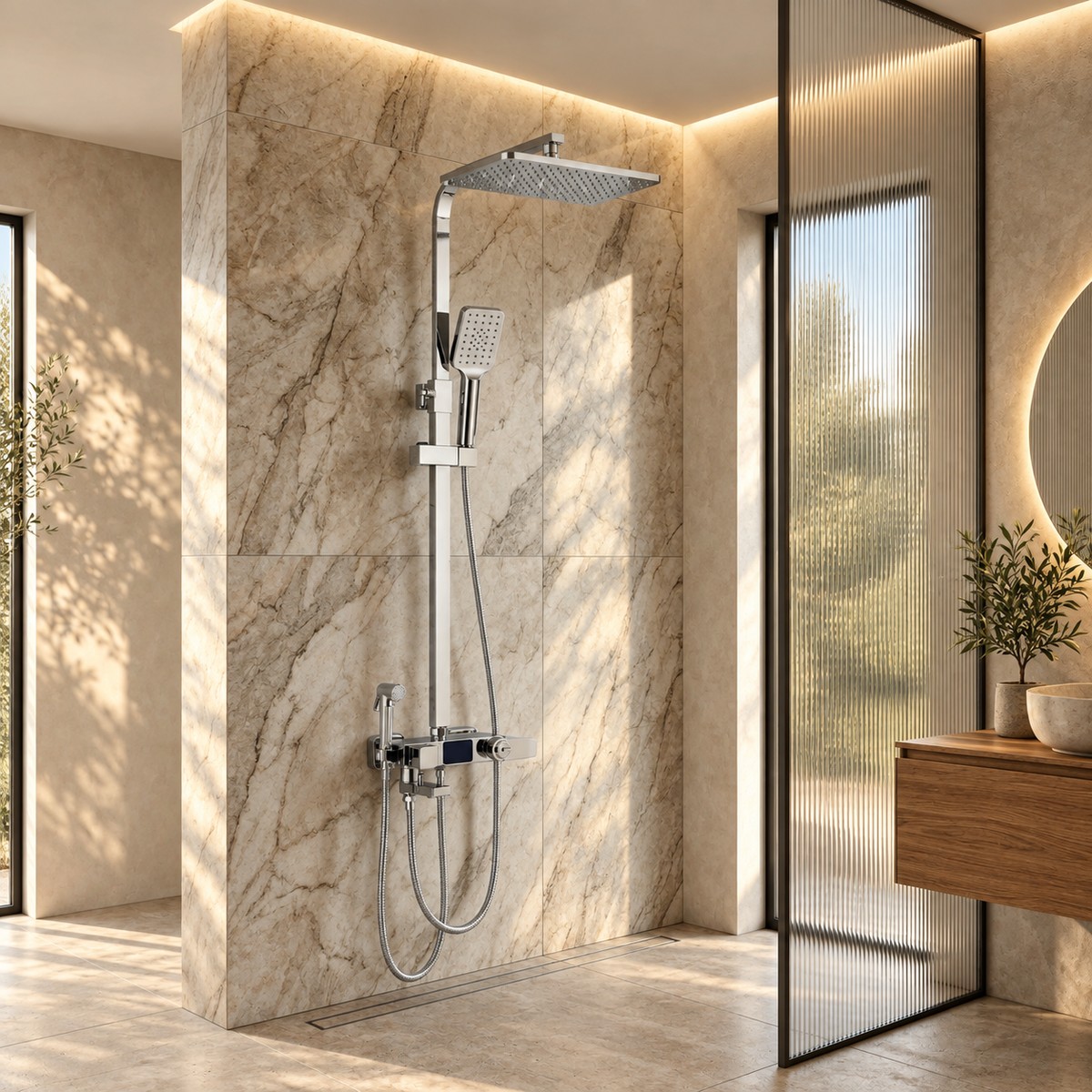 Conegliano Shower Column System Solid Brass Rainfall