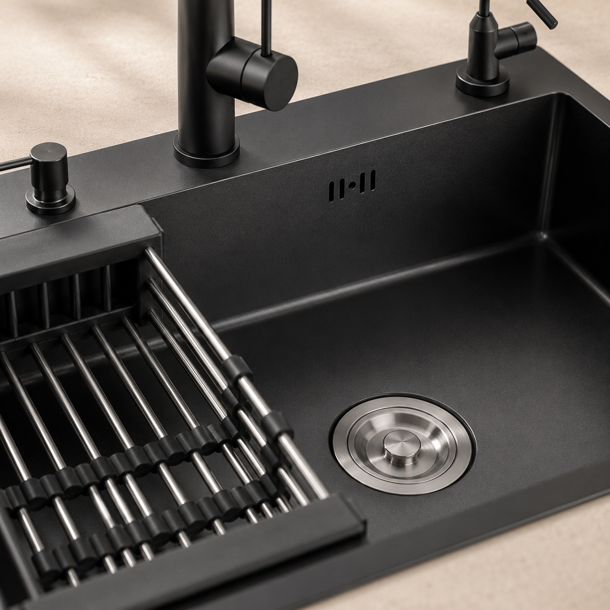 Vulcano Kitchen Sink Stainless Steel Workstation with Faucet