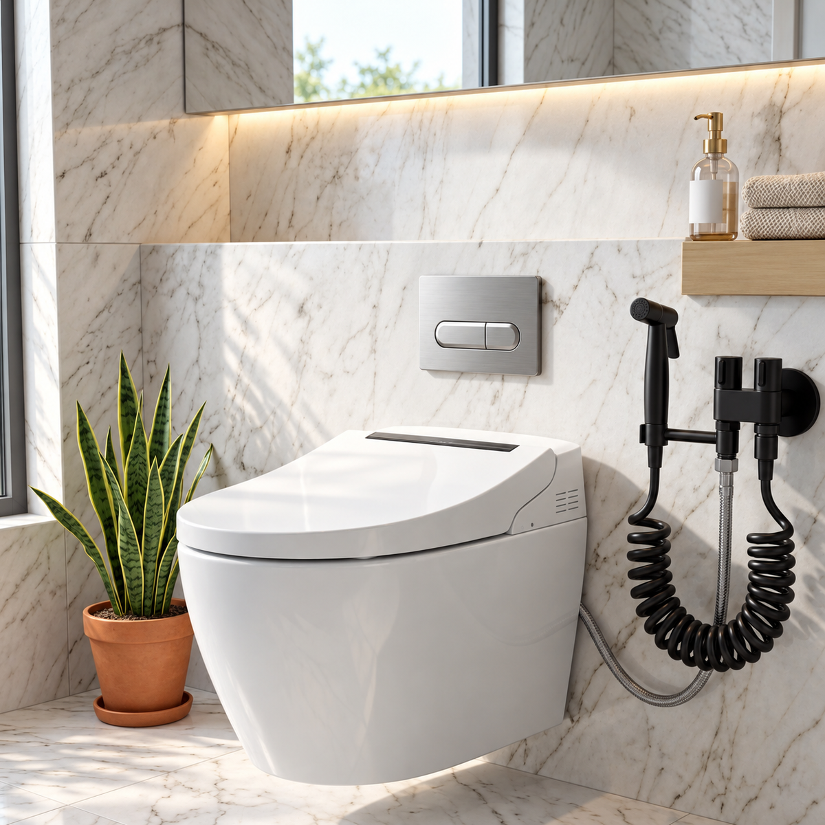 Camogli Bidet Sprayer Kit Stainless Steel for Toilet