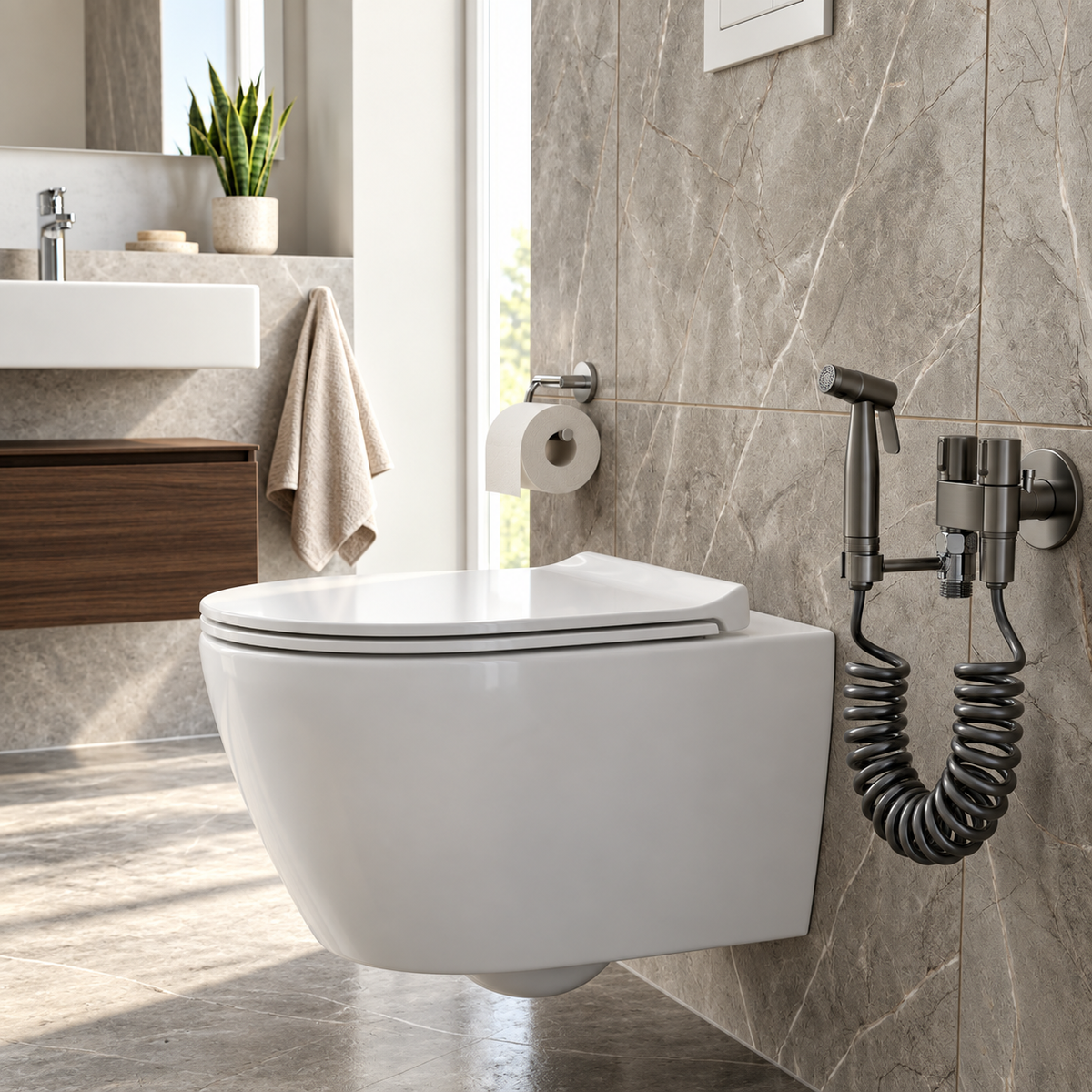 Camogli Bidet Sprayer Kit Stainless Steel for Toilet
