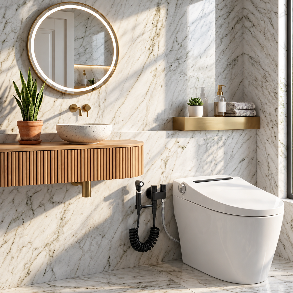 Goccia Bidet Sprayer Stainless Steel Wall-Mounted