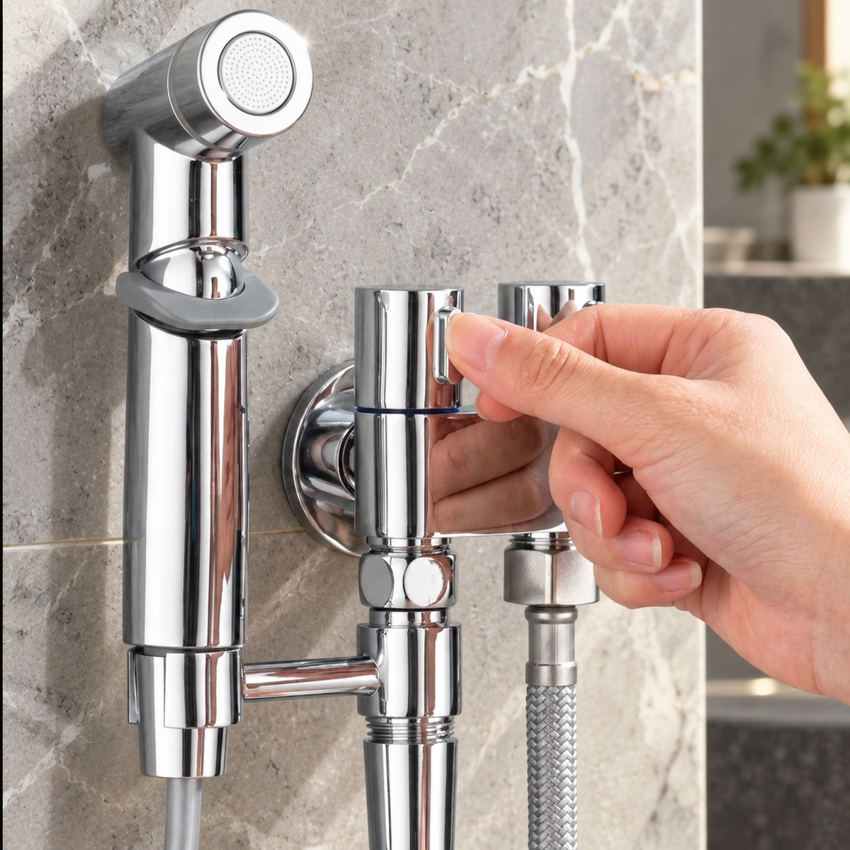 Goccia Bidet Sprayer Stainless Steel Wall-Mounted