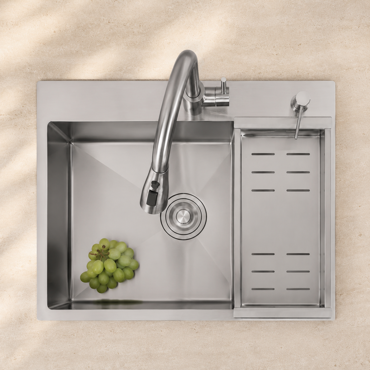 Bologna Kitchen Sink with Mixer Tap Stainless Steel