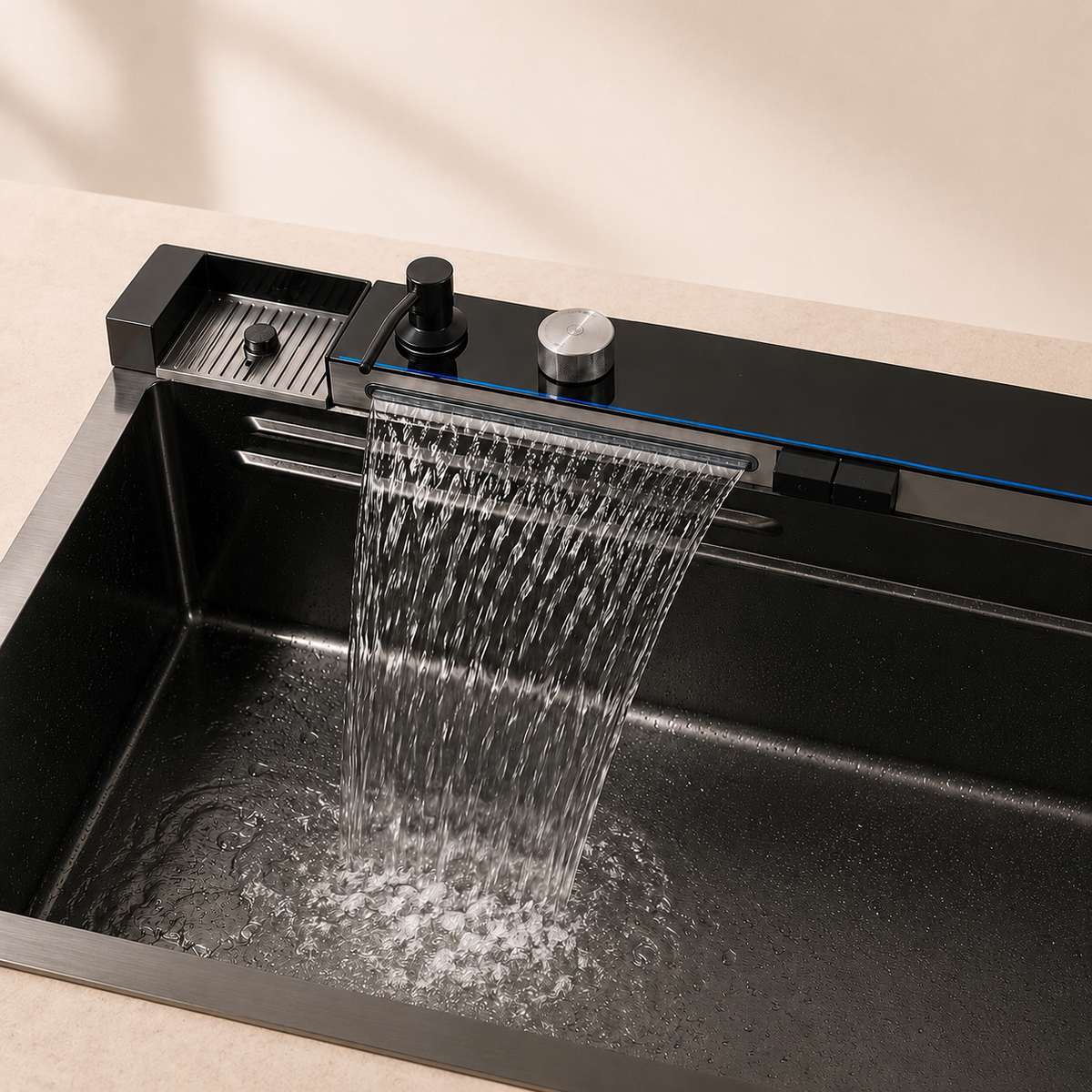 Giglio Kitchen Sink Stainless Steel Workstation Waterfall