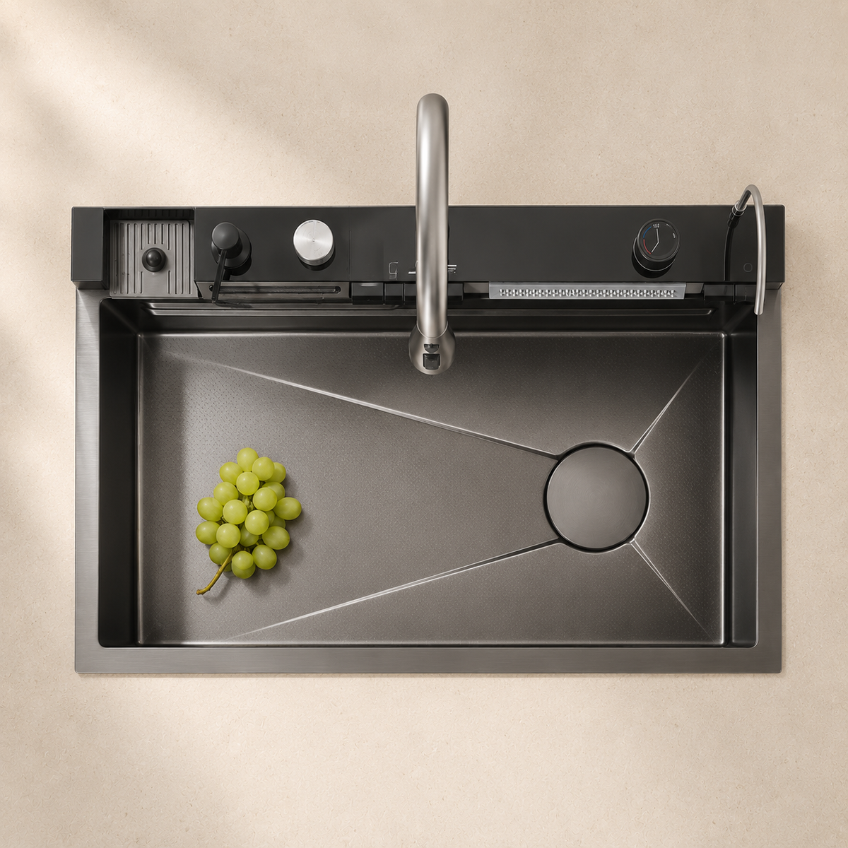 Giglio Kitchen Sink Stainless Steel Workstation Waterfall