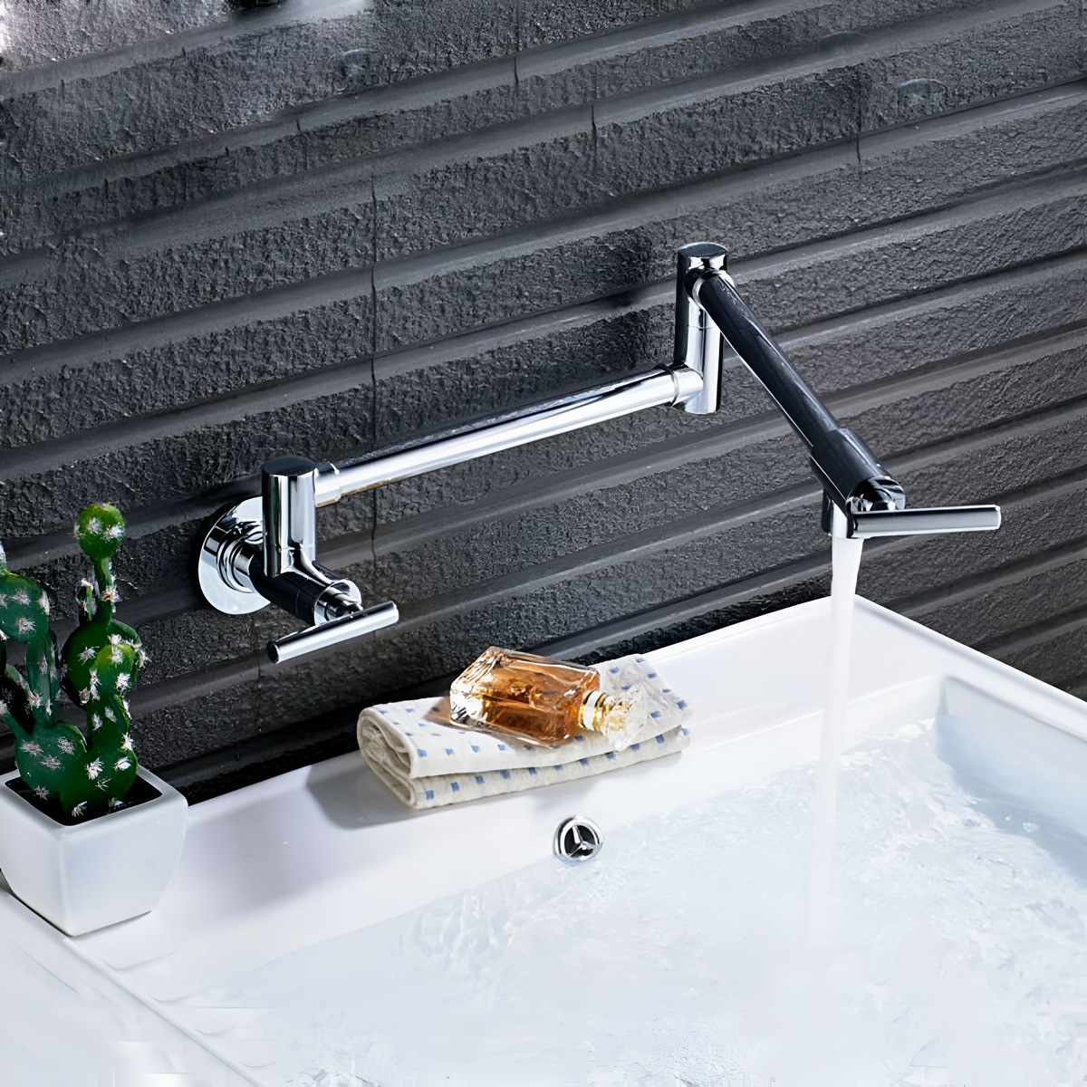 Bolzano Wall-Mounted Kitchen Faucet Solid Brass Swivel Spout