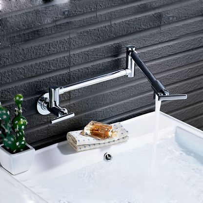 Bolzano Wall-Mounted Kitchen Faucet Solid Brass Swivel Spout