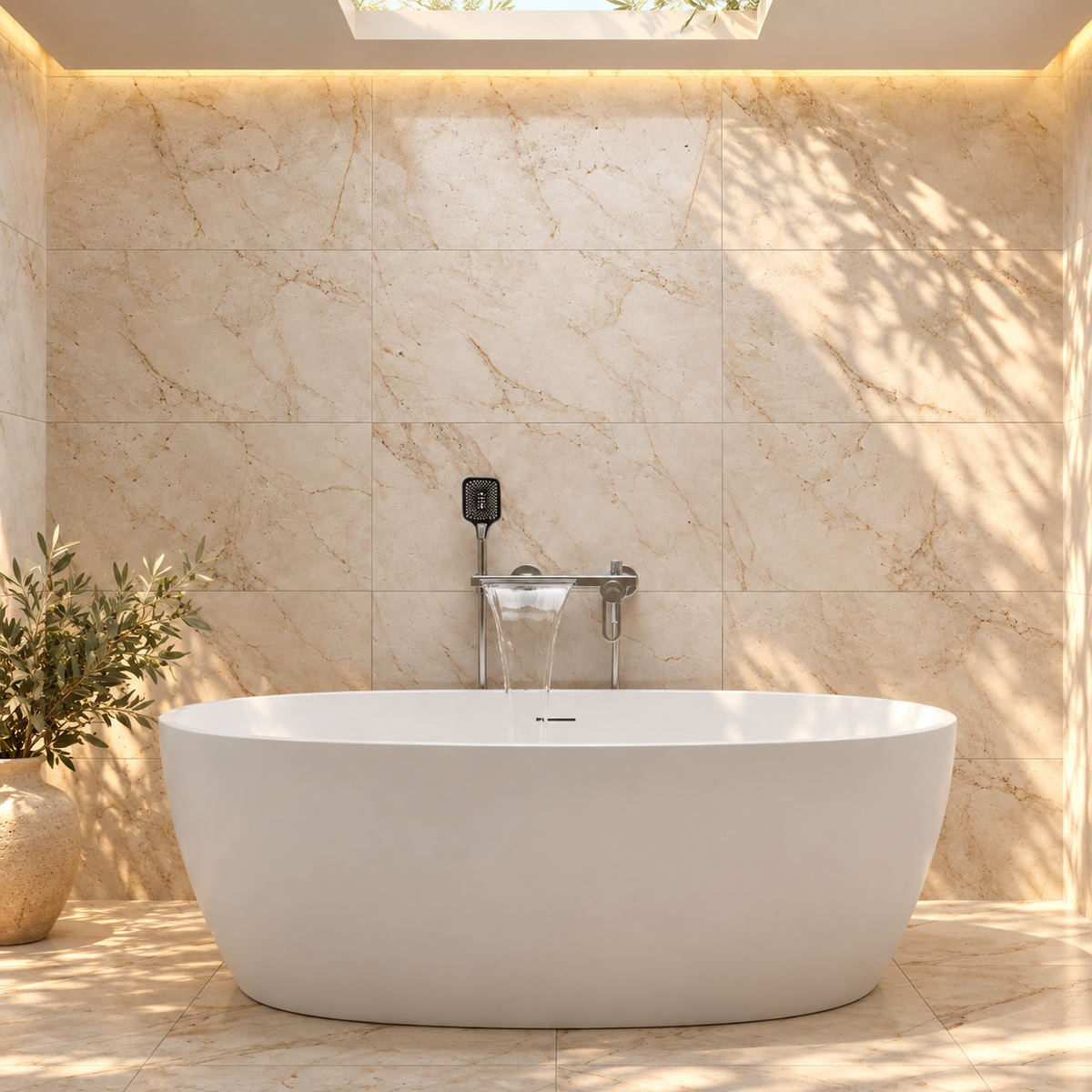 Trento Shower Head System Solid Brass with Shelf