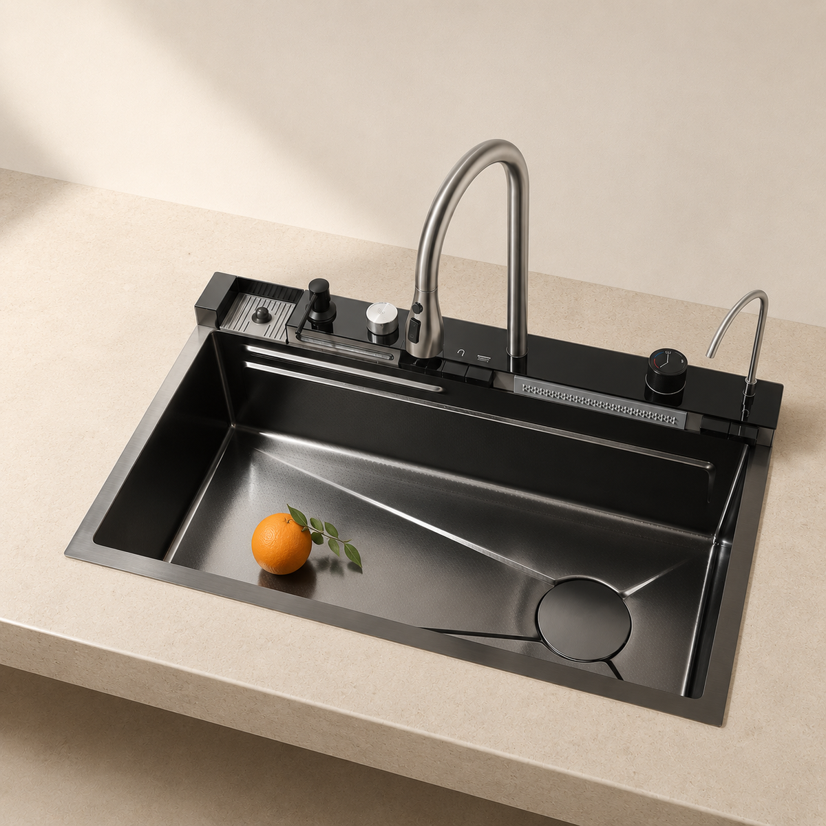 Giglio Kitchen Sink Stainless Steel Workstation Waterfall