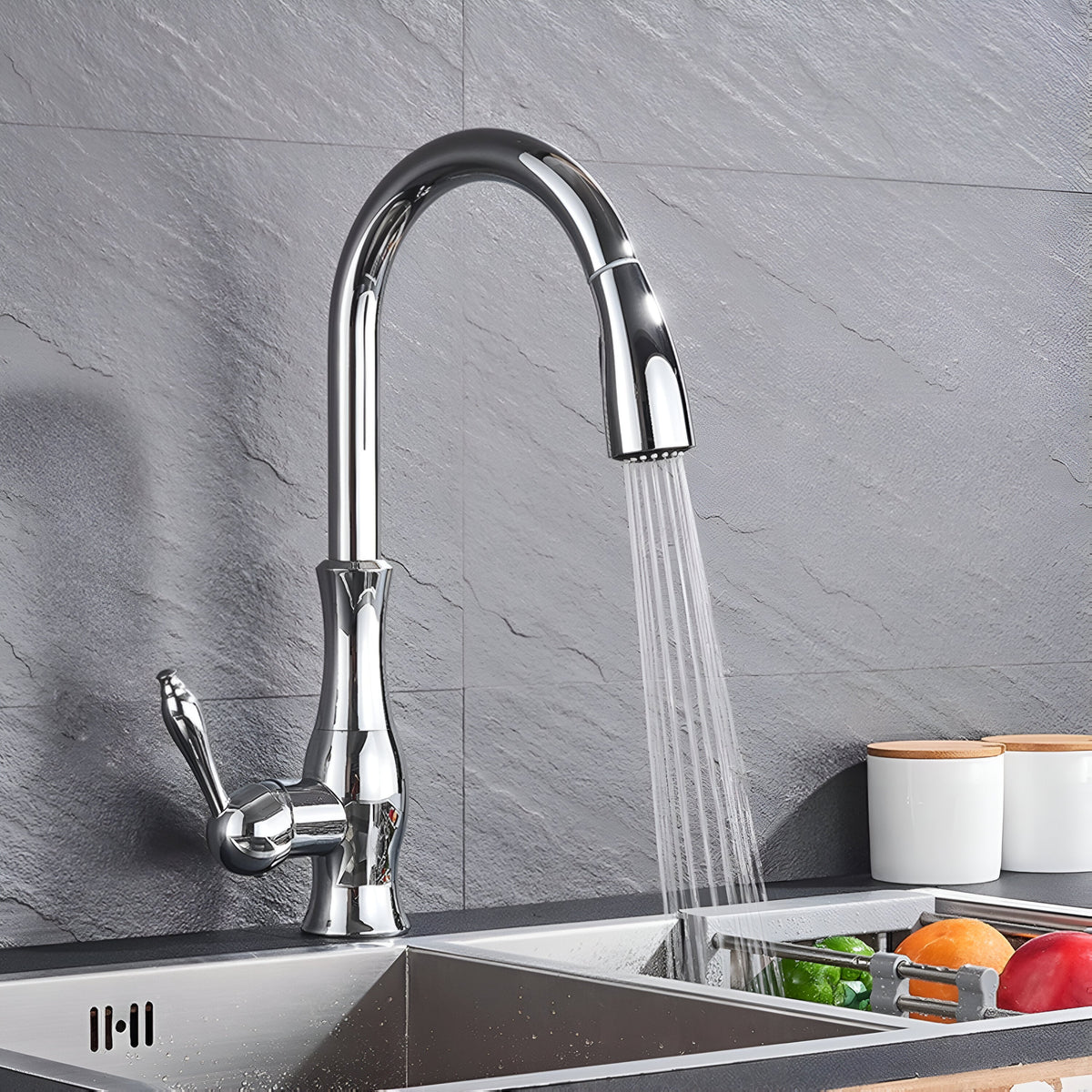 Brescia Kitchen Sink Faucet Solid Brass with Pull-Out Sprayer
