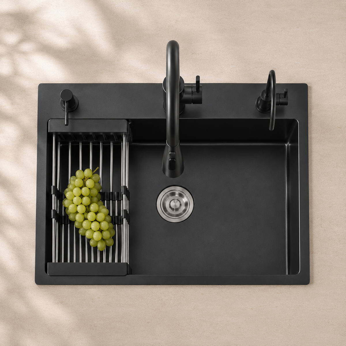 Vulcano Kitchen Sink Stainless Steel Workstation with Faucet